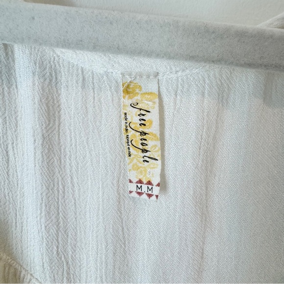 Free People Rainy Days Gauzy Swing Top Peasant Blouse, White, Size M, NWT - Picture 9 of 12